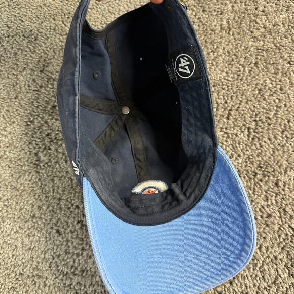 Chicago Cubs Hat Mens One Size Black Blue Strap Back Adjustable Cap '47 READ - Picture 7 of 9